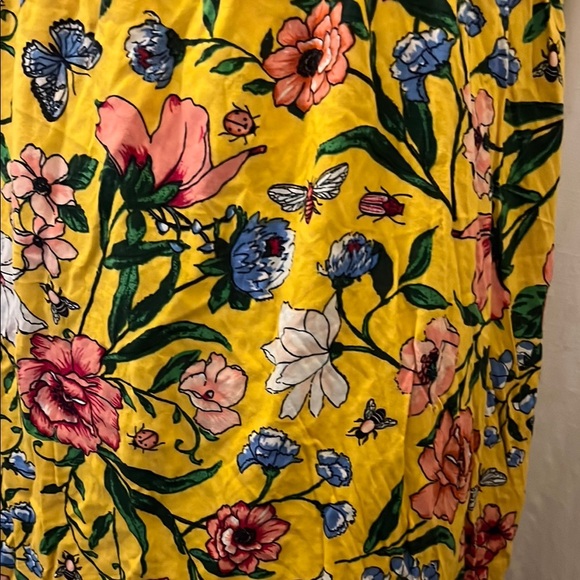 Hollister Yellow with Pink Floral Midi Sundress with Keyhole Cut - Picture 3 of 13